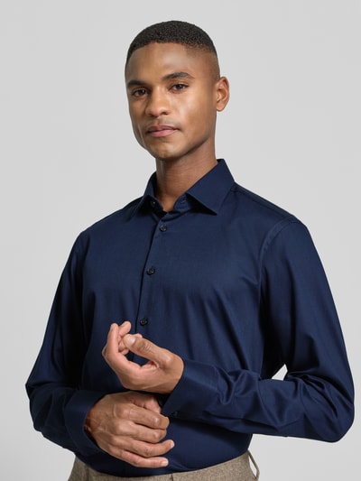 Jake*s Regular fit zakelijk overhemd van katoen met kentkraag Marineblauw - 3