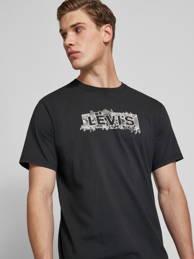 Levi's® Relaxed Fit T-Shirt mit Label-Print Black 3