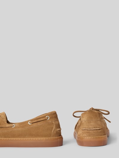 Productfoto, Schnürschuhe aus echtem Leder van Copenhagen, bruin, afgeronde vorm, vetersluiting, gestructureerde zool, hakhoogte 2 cm, schachthoogte 6 cm, schachtwijdte 12 cm