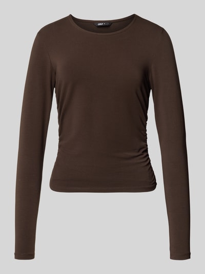 ONLY Regular Fit Langarmshirt aus Baumwoll-Mix Modell 'MIRA' ' Schoko 1