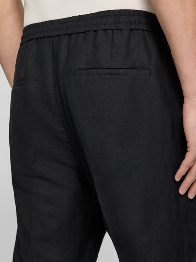 Antony Morato Regular Fit Hose aus Leinen-Viskose-Mix Modell 'NEIL' Black 3