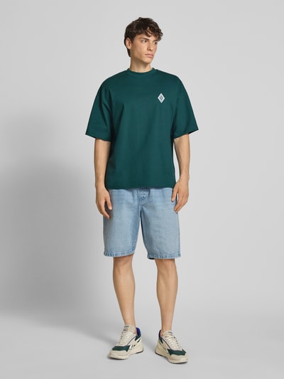 REVIEW T-shirt met ronde hals Donkergroen - 1