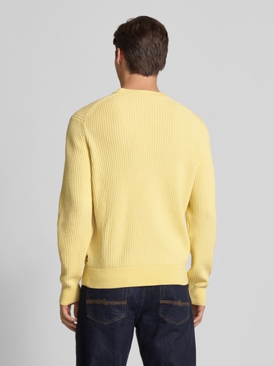 BOSS Orange Regular Fit Strickpullover aus Baumwoll-Mix Modell 'APOKKO' GELB 5