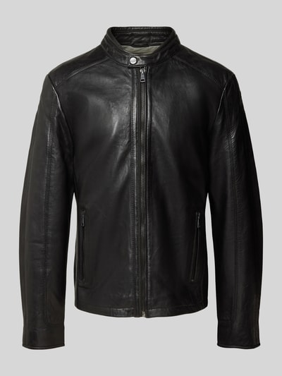 MAURITIUS Regular Fit Jacke aus Lammnappa Modell 'Mayco' Black 2