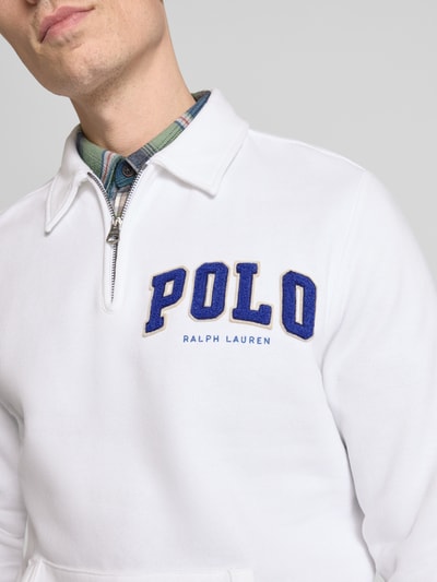 Polo Ralph Lauren Sweatshirt mit Polokragen Weiss 3