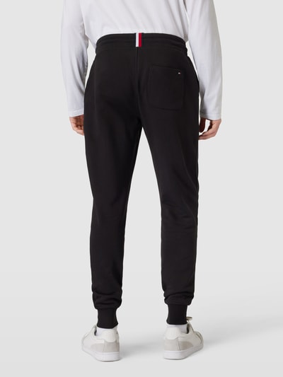 Tommy Hilfiger Sweatpants met labelstitching, model 'BASIC' Zwart - 5