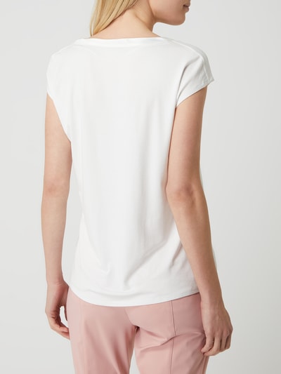 comma T-shirt in effen design van viscose Offwhite - 5