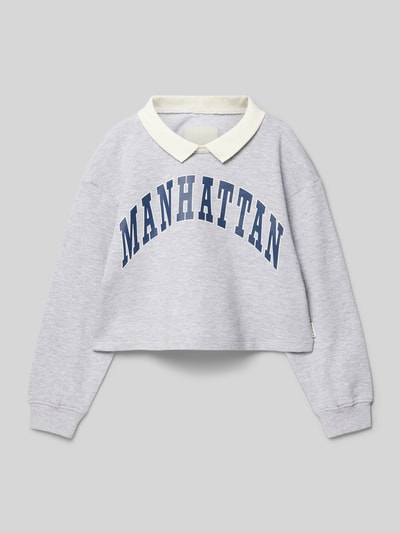 Tom Tailor Sweatshirt met contrasterende kraag Middengrijs gemêleerd - 1