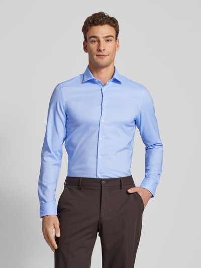 Jake*s Super Slim Fit Business-Hemd mit Knopfleiste Bleu 4