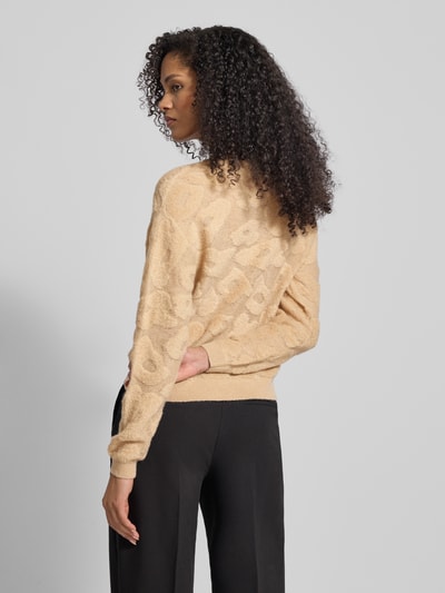Luisa Cerano Sweter z dzianiny z okrągłym dekoltem Camel 5