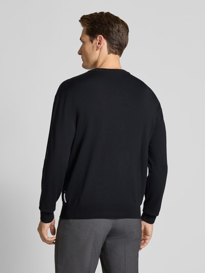 ARMANI EXCHANGE Sweter z dzianiny z okrągłym dekoltem Granatowy 5