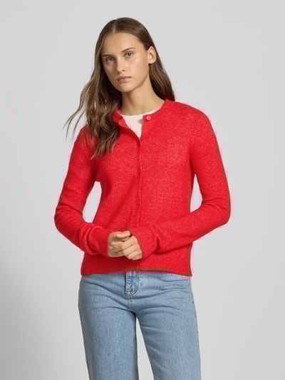 Pieces Kurtka z dzianiny o kroju regular fit z dodatkiem wełny model ‘MALOU’ Czerwony 4