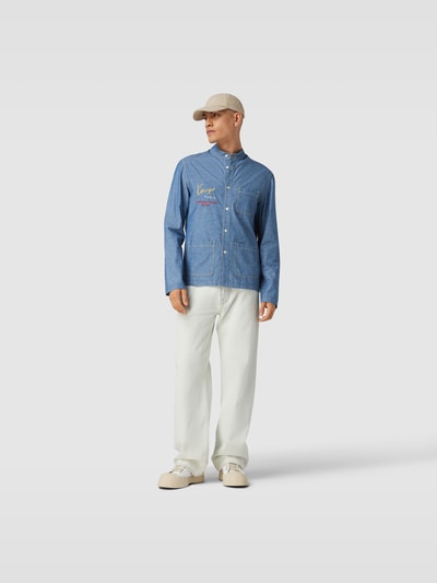 Kenzo Jeanshemd mit Maokragen Blau 1