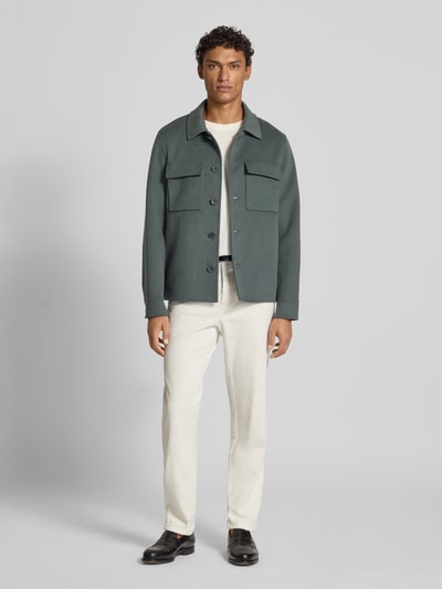 Marc O'Polo Regular Fit Hemdjacke aus Woll-Mix Graphit 1