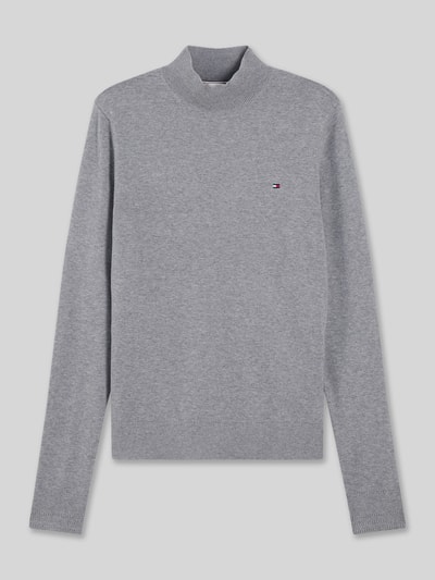Tommy Hilfiger Slim Fit Langarmshirt mit Mock Neck Mittelgrau 2