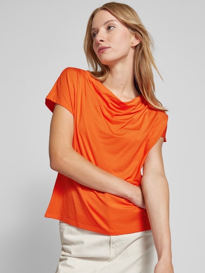 Christian Berg Woman Selection T-shirt met cascadehals Oranje - 3