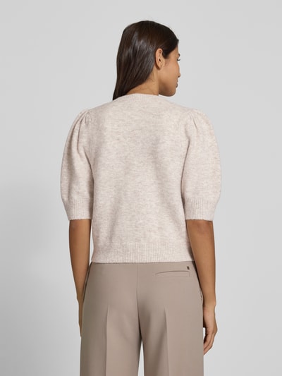 Neo Noir Gebreide cardigan met 1/2-mouwen, model 'Trudy' Beige gemêleerd - 5