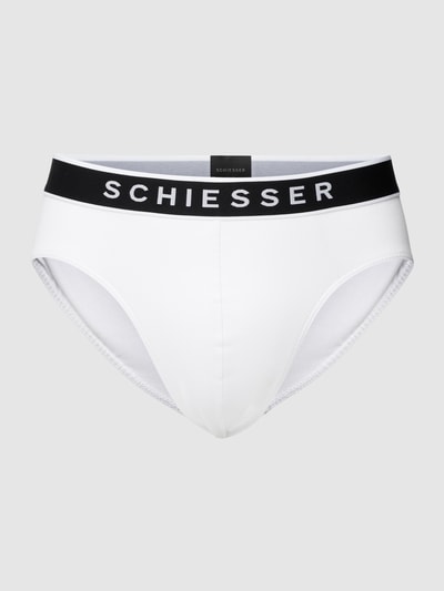 Schiesser Slip met logoband in set van 3 stuks Wit - 2