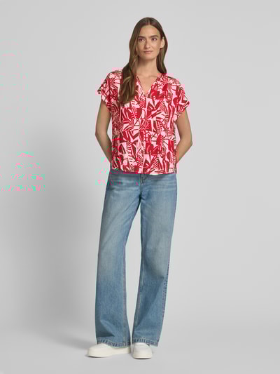 s.Oliver RED LABEL Relaxed Fit Blusenshirt aus Viskose-Mix Rot 1