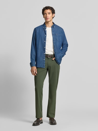 Christian Berg Men comfort fit broek met steekzakken Rietgroen - 1