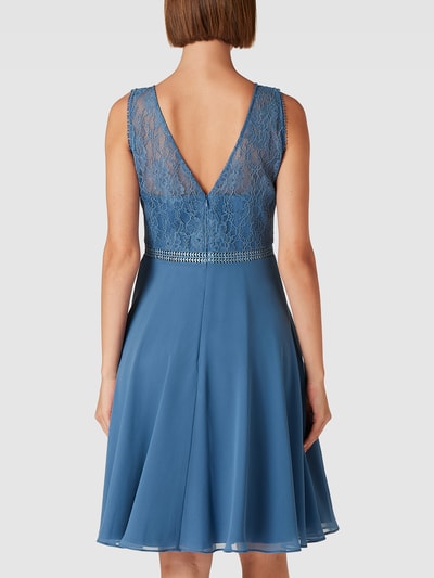 V.M. Kleid mit Spitzenbesatz Rauchblau 5