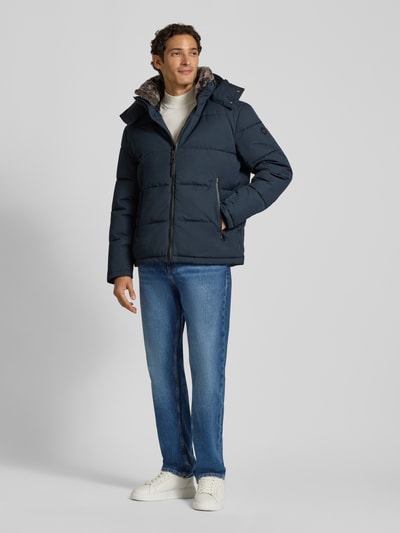 Strellson Regular fit gewatteerd jack met ritszakken model 'ARCOLA' Donkerblauw - 1