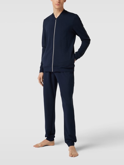 Schiesser Sweatpants met contrastpaspels Donkerblauw - 1