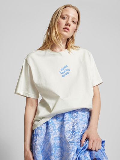 OH APRIL Oversized T-Shirt mit Statement-Print Offwhite 3