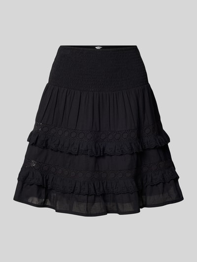 mbyM Knielanger Rock mit Lochstickerei Modell 'Viljana' Black 2