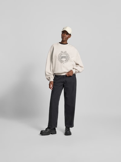ROTATE Oversized Sweatshirt mit Logo-Stitching Weiss 1