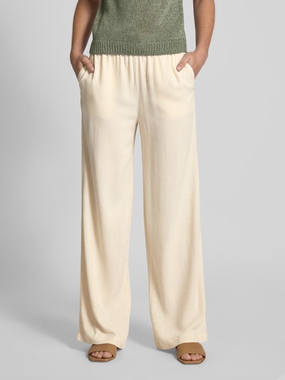 Selected Femme High Waist Hose aus Viskose-Leinen-Mix Modell 'VIVA-GULIA' Sand 4
