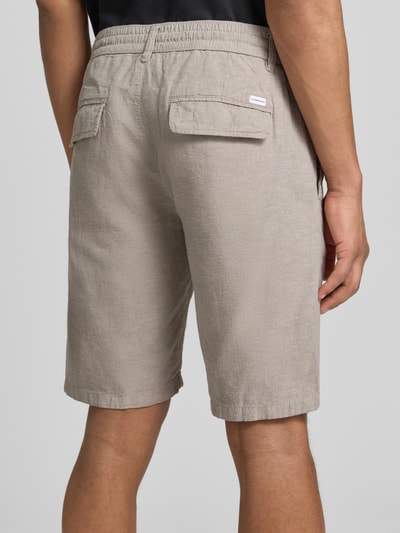 Lindbergh Bermudas aus Leinen-Mix mit französischen Eingrifftaschen Taupe 3