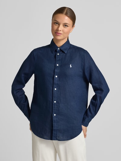 Polo Ralph Lauren Bluzka koszulowa z czystego lnu Granatowy 4