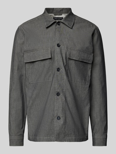 Marc O'Polo Loose Fit Hemdjacke aus Baumwoll-Chambray Mittelgrau 2