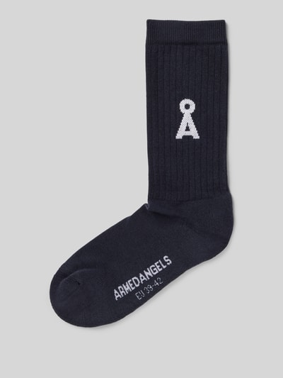 Armedangels Socken mit Logo-Detail Modell 'SAAMUS' Dunkelblau 1