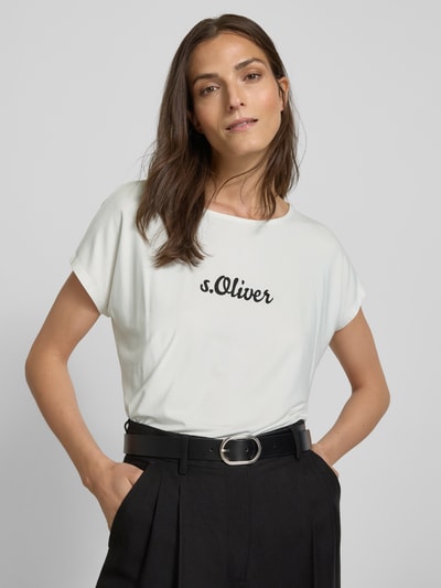 s.Oliver RED LABEL Loose fit T-shirt met extra brede schouders Wit - 3