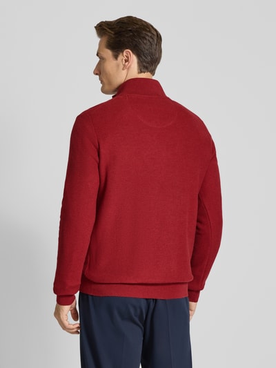 Fynch-Hatton Strickpullover mit Troyer-Kragen Dunkelrot 5