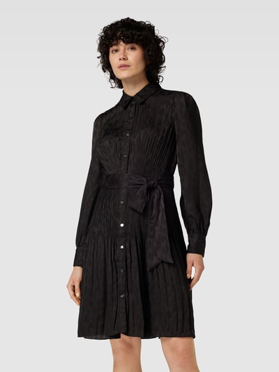 DKNY Knielanges Hemdblusenkleid mit Allover-Muster Black 4