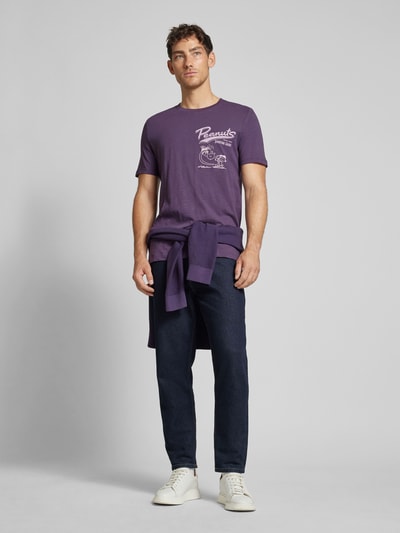 s.Oliver RED LABEL Regular fit T-shirt met motiefprint Violet - 1