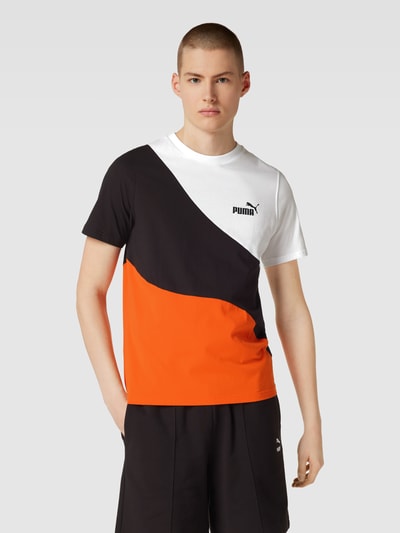 PUMA PERFORMANCE T-Shirt im Colour-Blocking-Design Modell 'PUMA POWER Cat' Orange 4