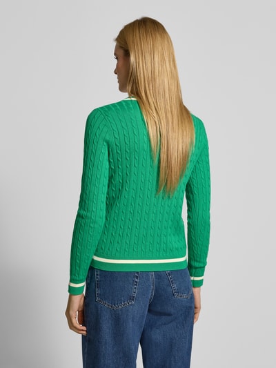 Christian Berg Woman Gebreid jack met V-hals Groen - 5