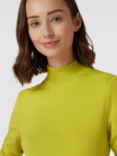 Marc Cain Gebreide pullover met opstaande kraag, model 'ADDITIONS' Appeltjesgroen - 3