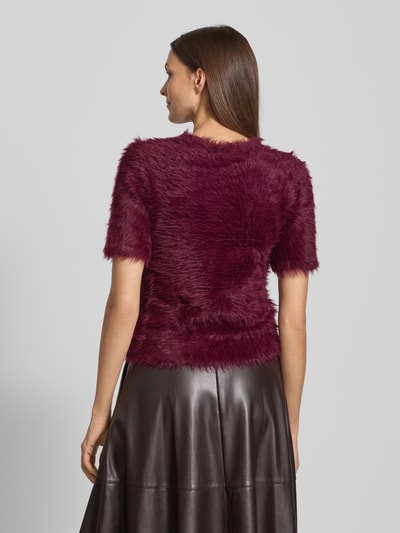 Vero Moda Regular Fit Strickpullover in Kunstfell-Optik Modell 'FLUFFY' Bordeaux 5