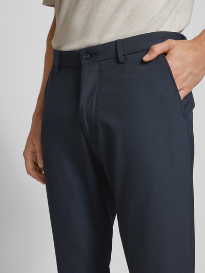 Cinque Tapered fit stoffen broek met ceintuurlussen, model 'CIBODO' Marineblauw - 3