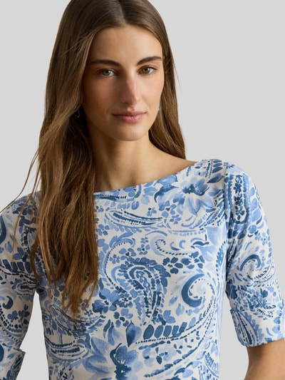 Lauren Ralph Lauren Sukienka midi casualowa ze wzorem na całej powierzchni Niebieski melanż 3