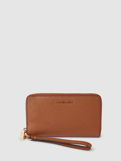 MICHAEL Michael Kors Portemonnee van leer met structuurmotief, model 'JET SET' Cognac - 1