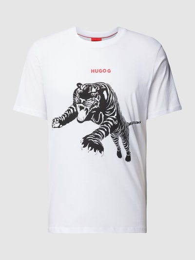 HUGO T-shirt met motiefprint, model 'Darpione' Wit - 2