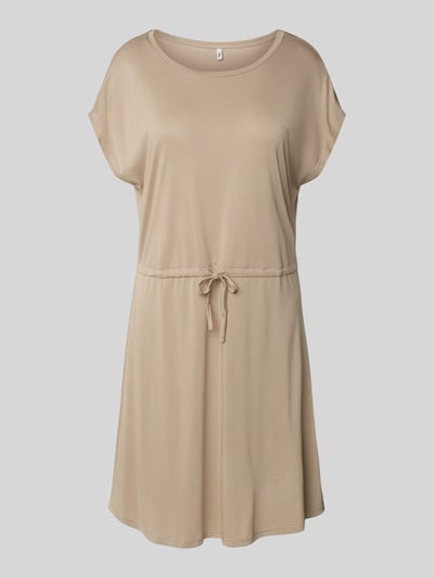 Only Getailleerde knielange jurk van viscosemix, model 'HANNAH' Zand - 2
