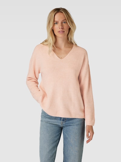 Vero Moda Sweter z dzianiny z fakturowanym wzorem model ‘CREWLEFILE’ Różowawy 4