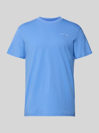 Produktfoto, Slim Fit T-Shirt aus reiner Baumwolle von Tommy Jeans in Optik: Unifarben, Label-Print, Rundhals, Kurzarm, reine Baumwolle